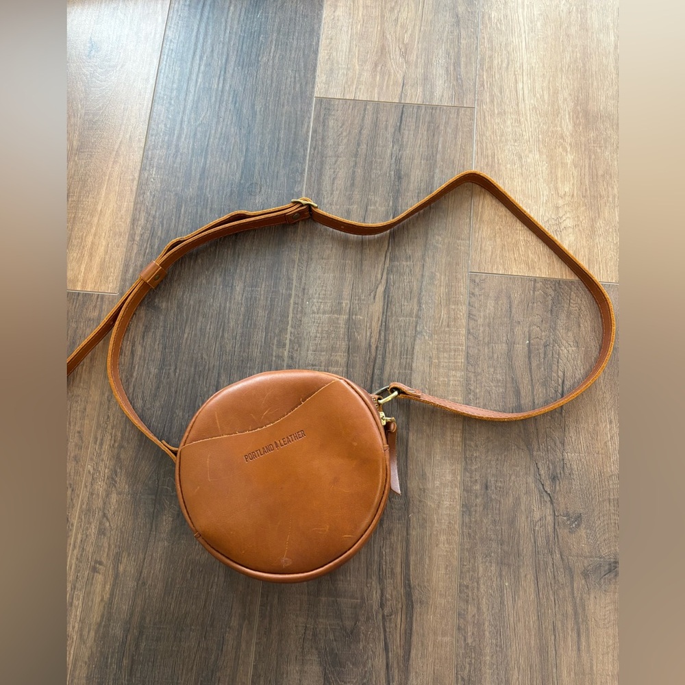 Portland leather goods PLG small circle crossbody bag